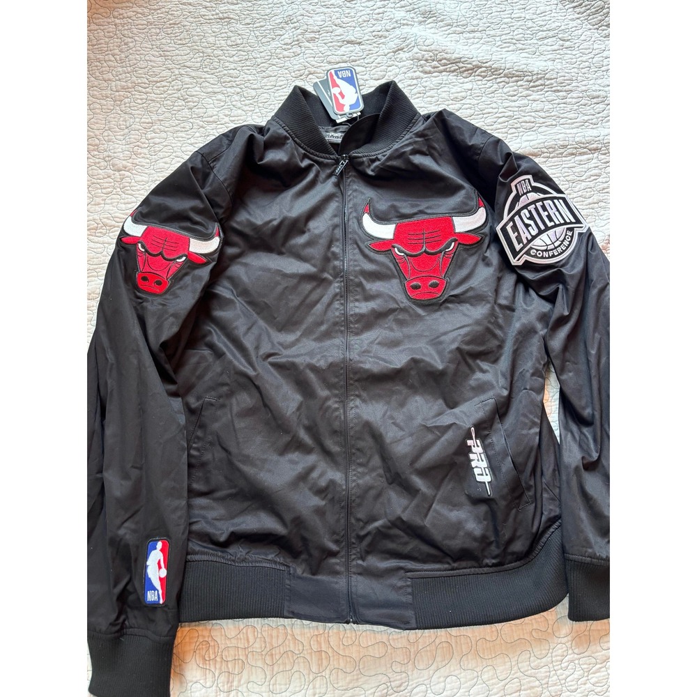 Pro Standard Chicago Bulls NBA Black Full Zip Bomber Jacket Mens 2XL Chi-Town
